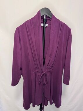 Prescott Deep Plum Shawl-Collar Drawstring Robe